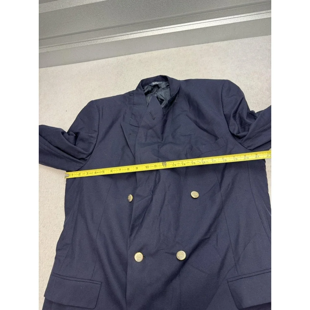 Vintage Burberrys Blazer Mens 46XL Blue Super 100s Wool Gold Buttons Jacket